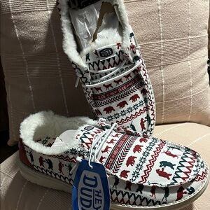Hey Dude Wendy Slip-On Faux-Fur Lined Holiday Cheers NWT Shoes